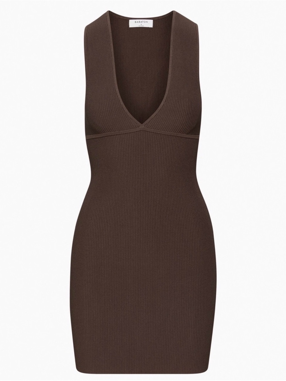 Babaton Deep V Ribbed Dress from Aritzia